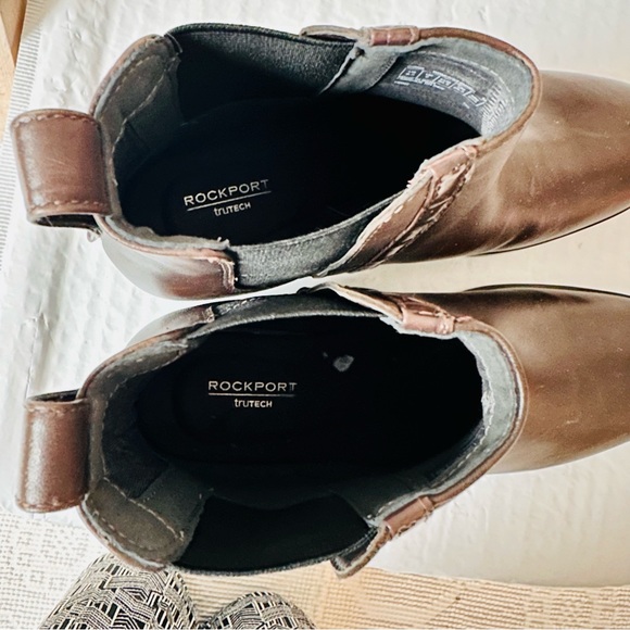 Rockport Larkyn Chelsea Booties Brown Leather Waterproof Size 8.5M TruTech - Picture 7 of 13